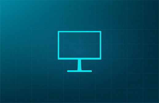 Monitor icon, vector illustration. Flat design style