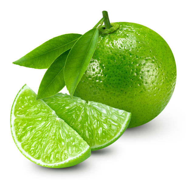 istock Organic fresh lime leaves isolated on white 2060758266