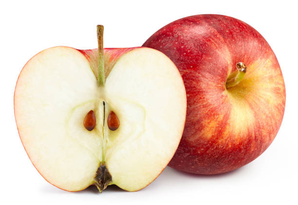 istock Whole red apple and a half 2060758324