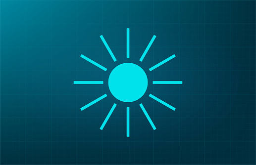 white sun icon on gray background