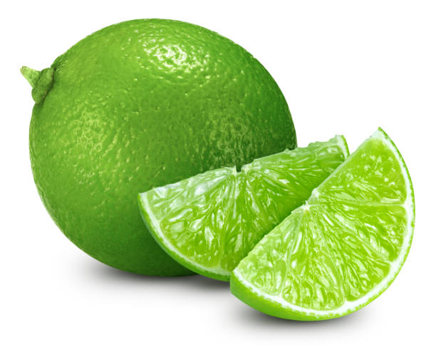 Fresh organic lime isolated on white background