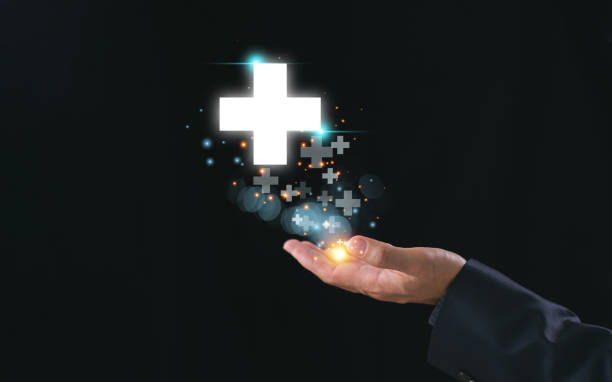 istock Value added increase benefit concept. Businessman show a virtual plus icon, better positive sign add more thinking and business mindset. Addition wealth bonus, health growth, incentive advantage 2060774485