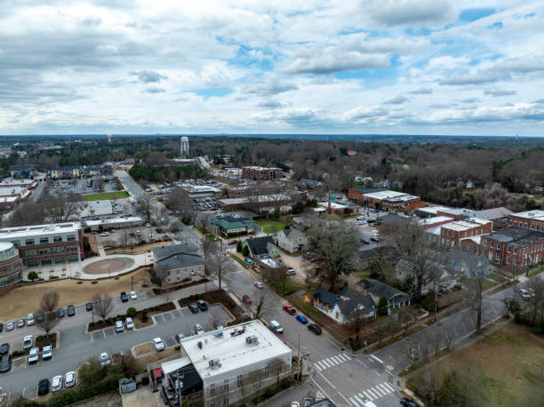 istock Aerial photo of downtown Wake Forest 2060797520