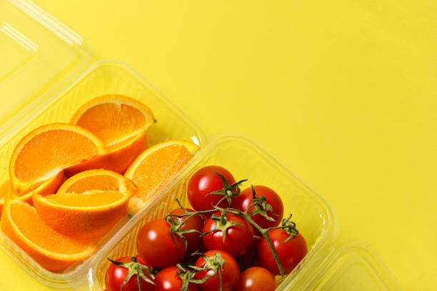 Vegan snacks in a plastic box