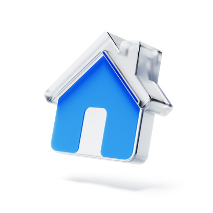 Home icon. Real estate, mortgage, loan concept. 3d icon Isolated on white background.