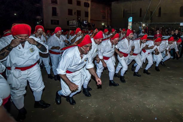 Pamplona, Spain - July 8, 2012: The man in the original T-shirt at the festival of San Fermin in Pamplona