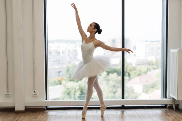 istock Young Caucasian classical ballet dancer woman in dance class. 2060813555