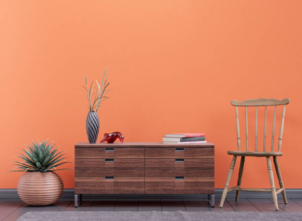 istock Empty room with furniture. Colorful interior room with empty wall. 3d rendering 2060818912
