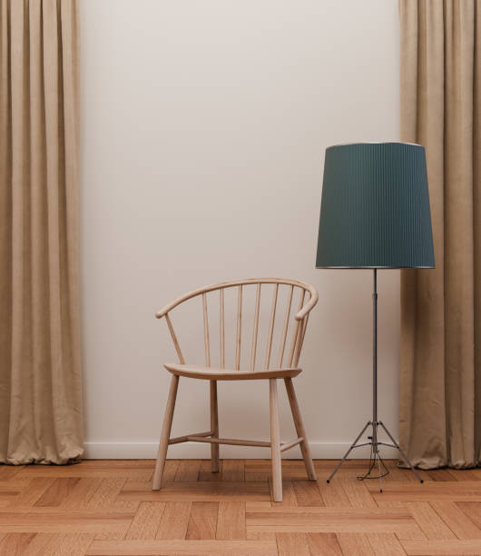 istock Colorful interior room with single chair and empty wall. 3d rendering 2060824712
