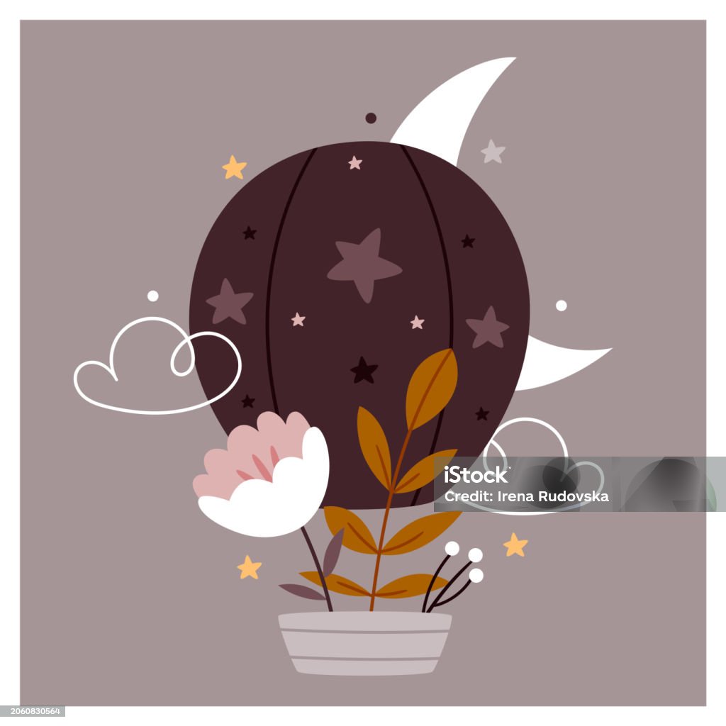 Balloon Sleep Balloona Cute Kids Illustration About Sleep And Night Stock ...