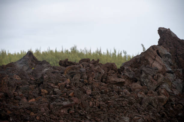 Volcanic rock piles on Big Island Hawaii