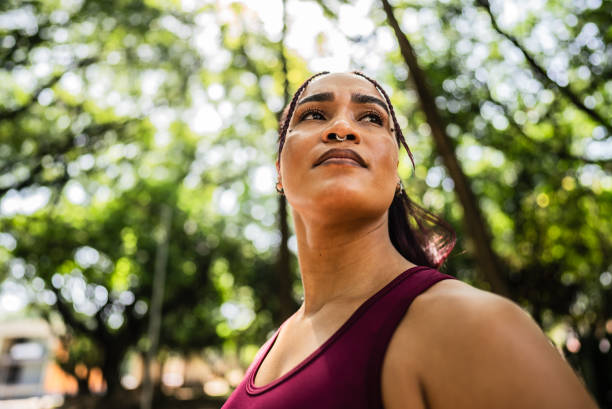 istock Young woman contemplating on the public park 2060863921