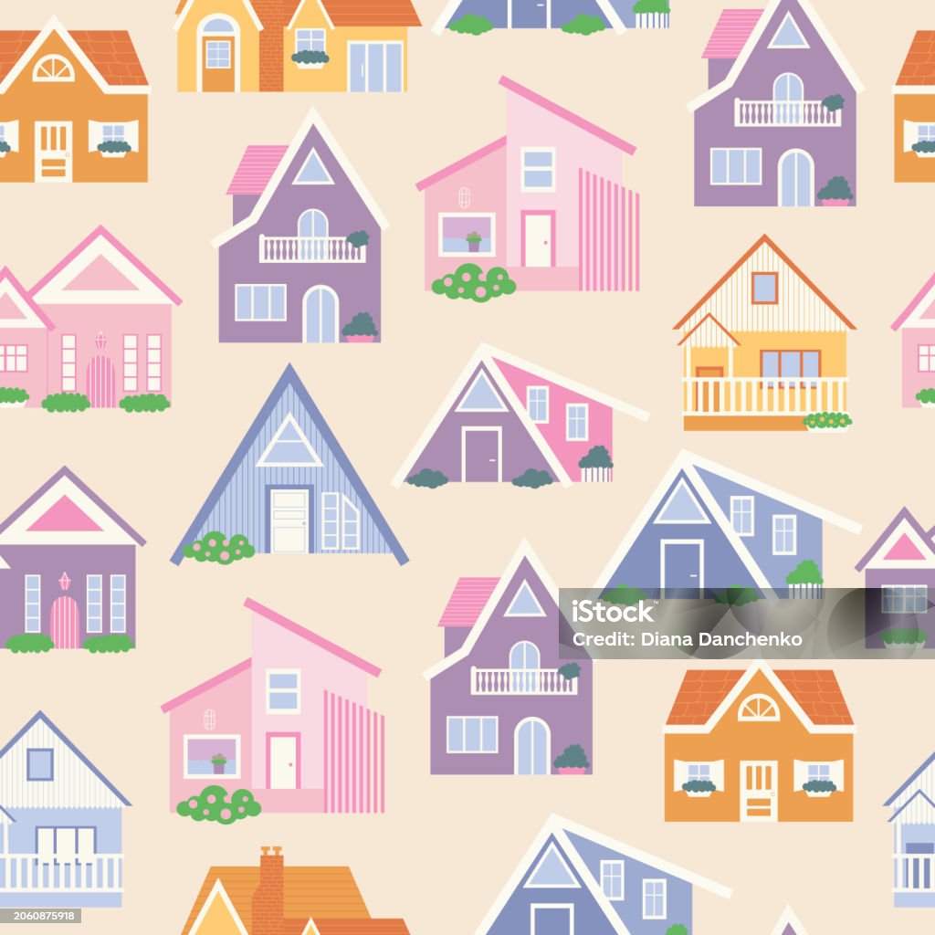 Suburb Background Simple American Suburb Stock Illustration - Download Image Now - Abstract ...