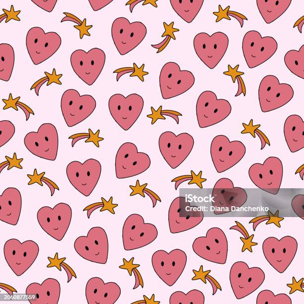 Kid Heart Pattern Childrens Pattern With Hearts Stock Illustration - Download Image Now ...