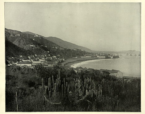 Vintage picture of La Guaria, Venezulela, Vintage Victorian photograph, 1890s 19th Century History