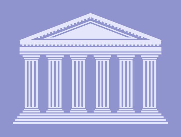 ilustraciones, imágenes clip art, dibujos animados e iconos de stock de columnas arquitectónicas de la fachada del edificio del colegio del banco de la universidad de la corte suprema - tribunal supremo