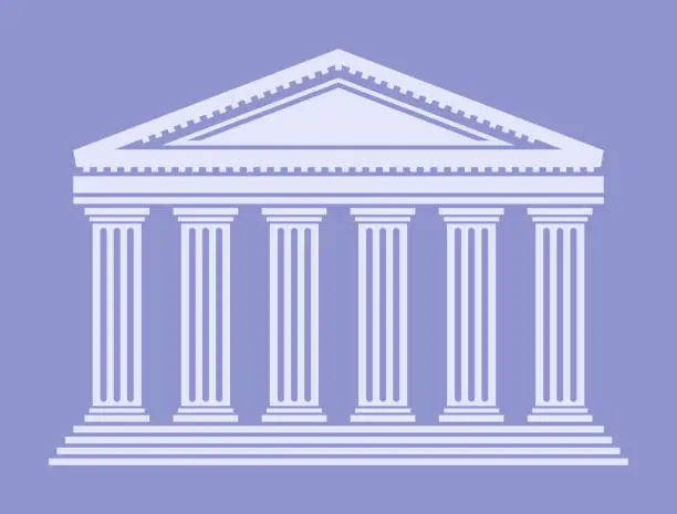 Vector illustration of Supreme Court Bank College University Building Facade Architectural Columns