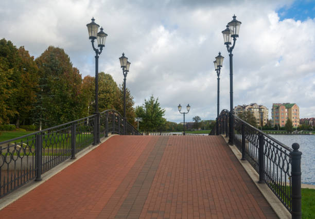 bridge and street lamps . stock photo