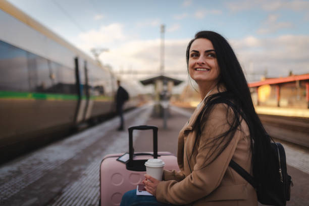 istock Young businesswoman waiting for her train 2060894046