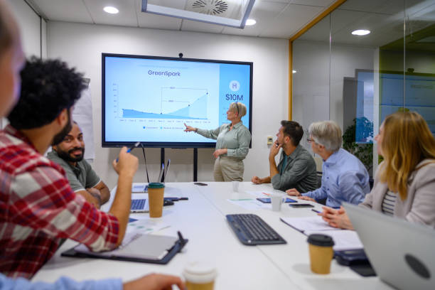 istock Businesswoman giving presentation 2060934974