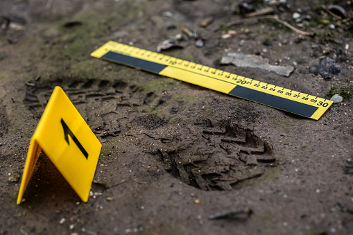 Footprint in crime scene