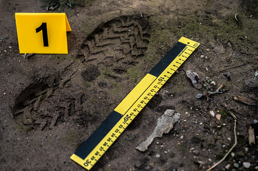 Footprint in crime scene