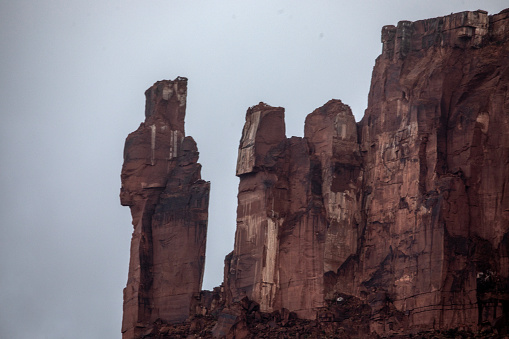 The Priest and Nuns climbing routes are part of The Rectory at Castle Valley, Utah
