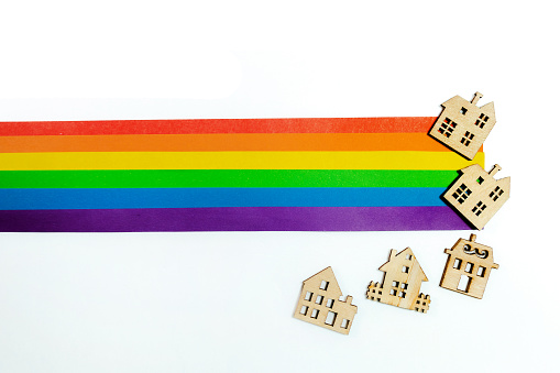 pride, rainbow wooden house