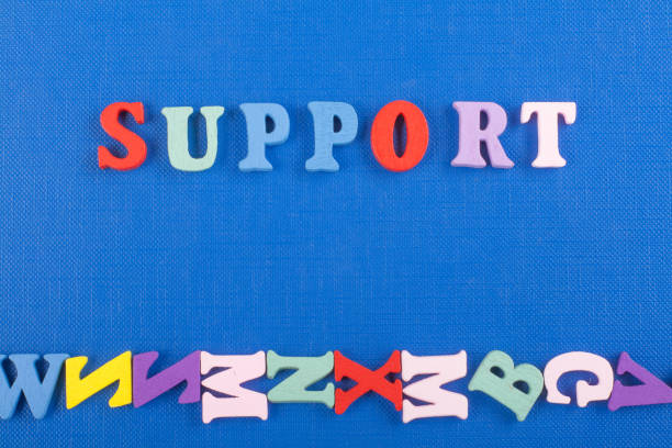 istock SUPPORT word on blue background composed from colorful abc alphabet block wooden letters, copy space for ad text. Learning english concept. 2060980620