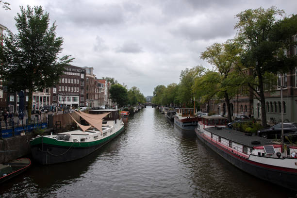 View From Leliesluis Bridge At Amsterdam The Netherlands 2-9-2021