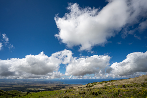 Valley on Big Island Hawaii with big clouds