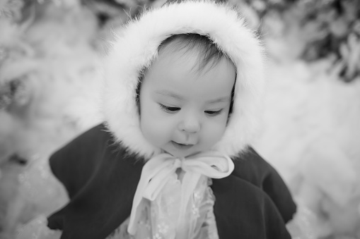 adorable baby posing with christmas theme