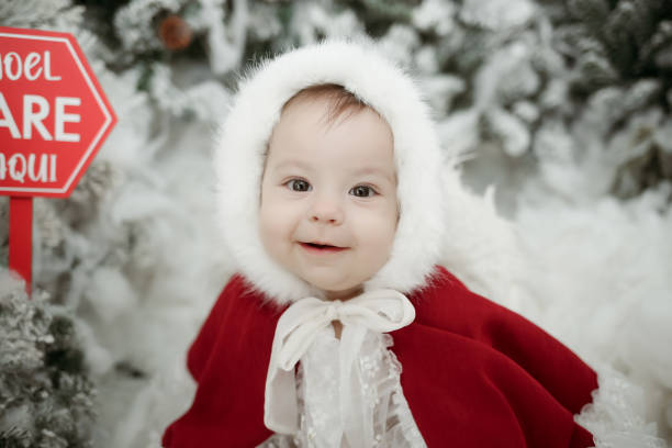 adorable baby posing with christmas theme