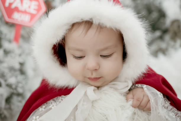 adorable baby posing with christmas theme