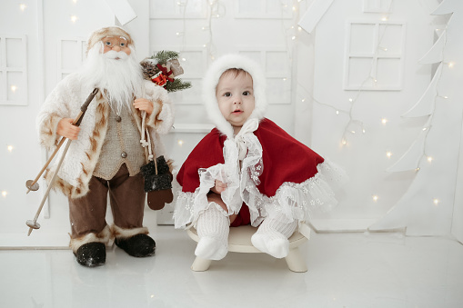 adorable baby posing with christmas theme