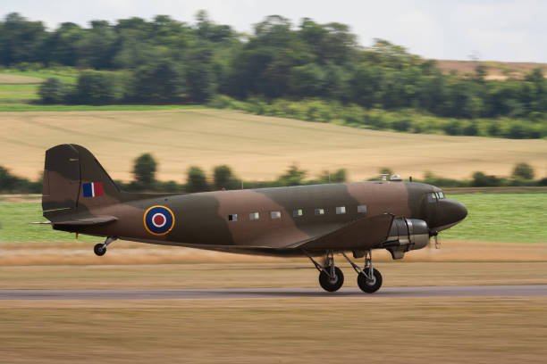 istock World War Two Airplane C-47 Douglas Dakota Landing 2061086147