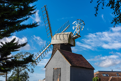 Windmill viewed from a footpath near Charing near Ashford in Kent, England