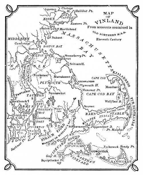 istock Age of Exploration Map, Scandinavian Map of North American Atlantic Ocean Coast, 11th Century 2061099762
