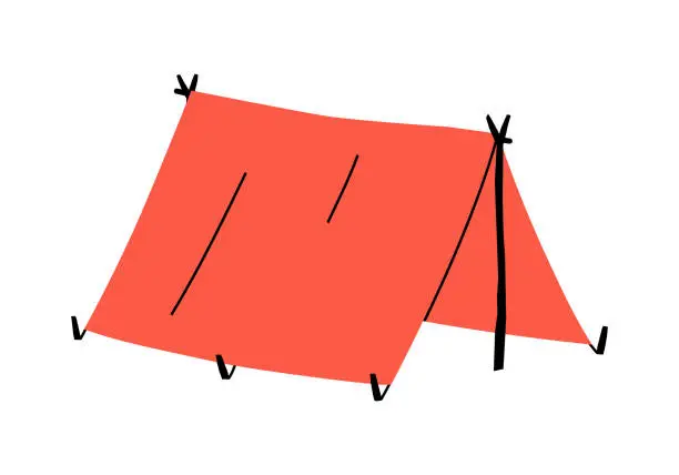 Vector illustration of Camping tarp illustration