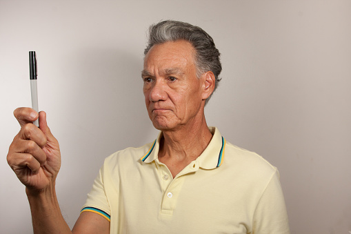 Man doing eye exercises to improve his vision to improve his vision