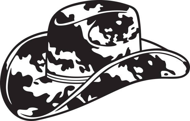Cowboy Hat with Cow Print. Vector Illustration.