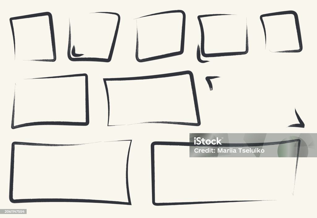 Rectangle Note Frame Thick Square And Rectangular Frames For Highlighting In Notes Black ...