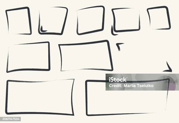 Thick Square And Rectangular Frames For Highlighting In Notes Black ...
