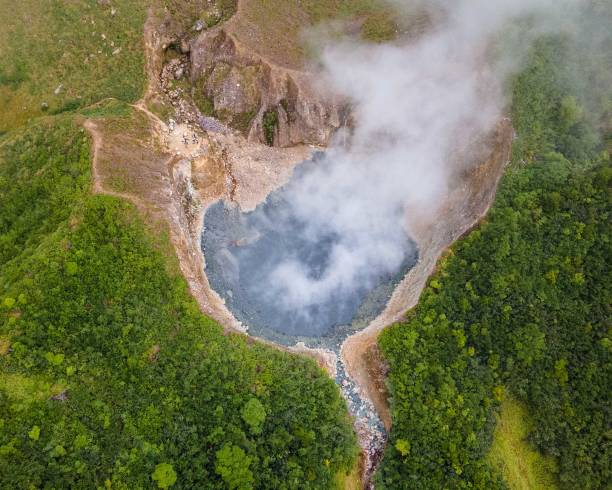Dominica's Boiling Lake aerial