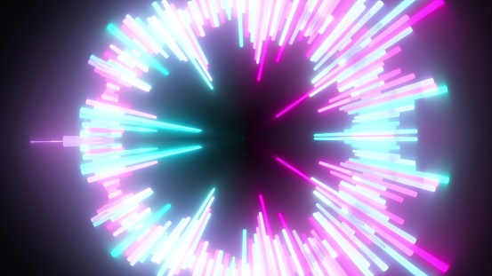 Abstract glow equalizer. Computer generated 3d render