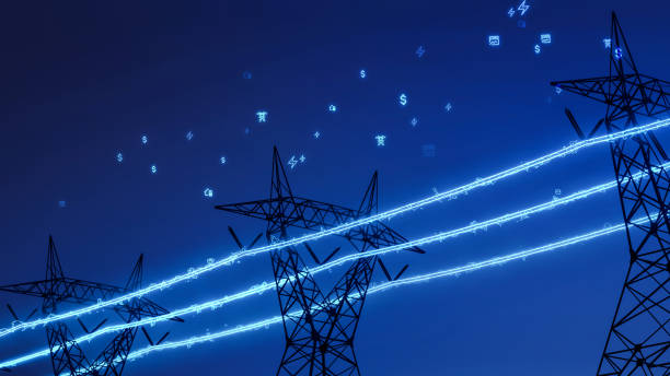 istock High voltage electric transmission tower with glowing lightning line, electrical power transmit through wire to city and house, electricity price bill rise due to energy crisis concept 3d rendering 2061179103