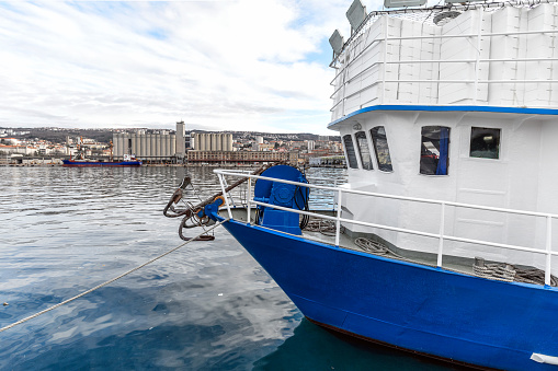 Fishing boat tied up in the port of Rijeka
