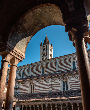Old Basilica San Zeno Maggiore in Verona from Romanesque times, Italy