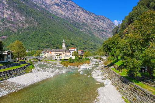 Bignasco in the Maggia Valley, Ticino in Switzerland, Europe