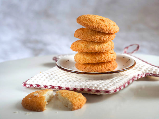 istock Coconut cookies in a plate on a table 2061261510